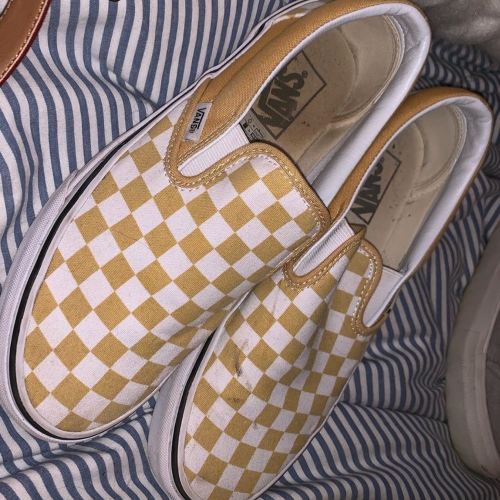 yellow checkered vans